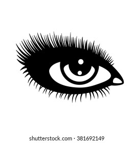 Women's eyes. Simple lines. Sketch.