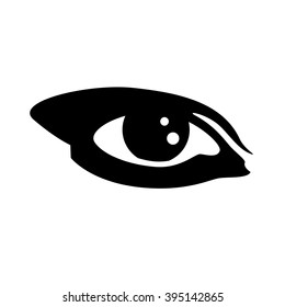 Women's eyes. Simple lines. Sketch. Black fnd white.