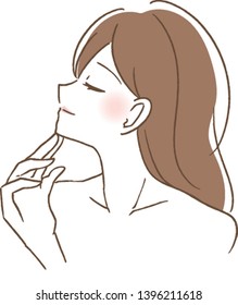 Women's face beauty illustration vector