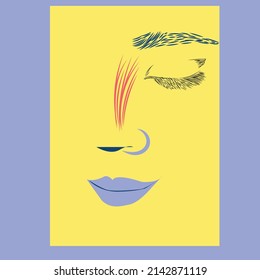 Women's faces in art style with Continuous art in elegant style for prints, tattoos, posters, textile, cards etc. Beautiful women face Vector illustration