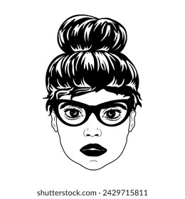 Womens Faces Messy Bun Bandana