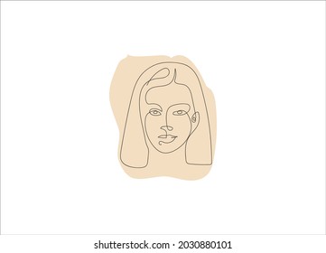 Women's faces in one line art style. Continuous line, drawing of set faces and hairstyle, fashion concept,  for prints, tattoos, posters, textile, cards etc. Beautiful women face.