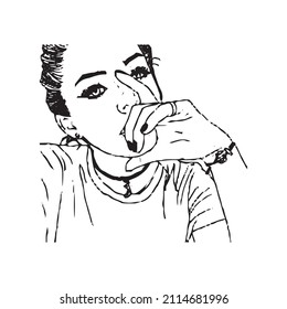 Women's faces in one line art style with flowers and leaves.Continuous line art in minimalistic style for prints, tattoos, posters, textile,  etc. Beautiful female fashion face Vector illustration