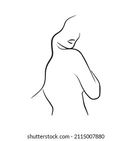 Caras femeninas con estilo de arte de una línea con flores y hojas. Arte de línea continuo con estilo minimalista para impresiones, tatuajes, afiches, textiles, etc. Hermosa cara femenina de moda Ilustración vectorial
