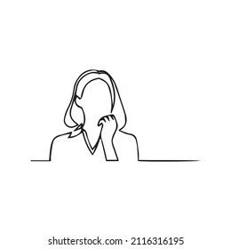 Caras femeninas con estilo de arte de una línea con flores y hojas. Arte de línea continuo con estilo minimalista para impresiones, tatuajes, afiches, textiles, etc. Hermosa cara femenina de moda Ilustración vectorial