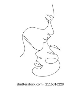 Womens Faces One Line Art Style Stock Vector (Royalty Free) 2116316228 ...