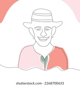 FrauenGesichter in einem Kunststil mit Blumen und Blättern.Kontinuierliche Linie Kunst im eleganten Stil für Drucke, Tätowierungen, Plakate, Textilien, Karten usw. Schöne Frauen sehen Vektoreps