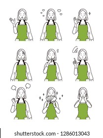 Variación de expresión facial de las mujeres.