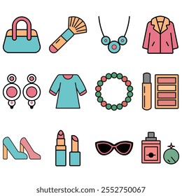  Women's Fashion and Accessories Vector Art Set for International Women’s Day"