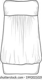 womens fashion tube top sketch design vector