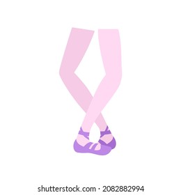 Women's feet in pointe shoes.   Illustration of training on a ballet machine.  For a website, poster, banner.