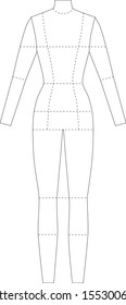 Womens figure templates. Dotted line