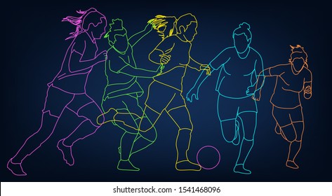 Women's Football Background Vector EPS 10