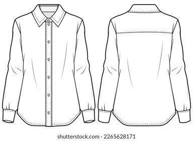 Classic Mens Dress Shirt V1 Fashion Technical Drawing  Designers Nexus