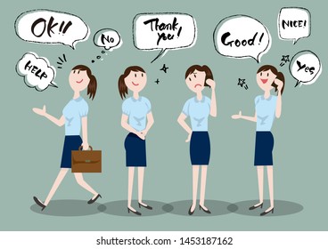 
Women's full body material set for business