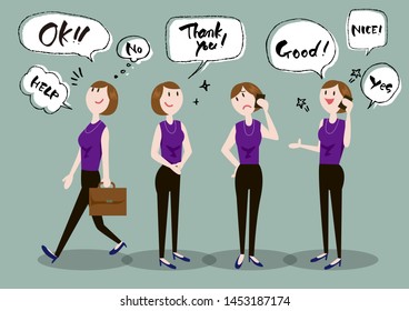 
Women's full body material set for business