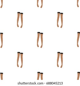 Women's full length compression tights.Transparent stockings with a bow. Underwear lingerie.  Woman clothes single icon in cartoon style vector symbol stock illustration.