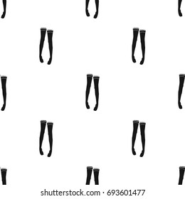 Women's full length compression tights.Transparent stockings with a bow. Underwear lingerie.  Woman clothes single icon in black style vector symbol stock illustration.