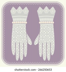 Women's gloves. Vintage. Lace.
