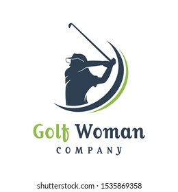 women's golf sports logo design