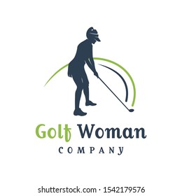 women's golf sports logo design