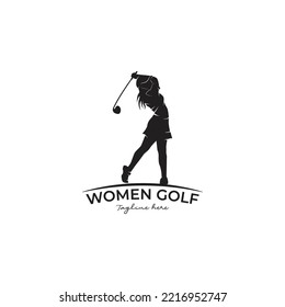 women's golf sports logo design