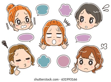The women's group has an uneasy expression. With a speech bubble