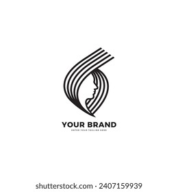 
Women's hair beauty salon logo, graphic design vector
