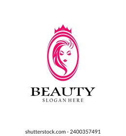 Women's hair salon with modern logo design. Premium Vector beauty logo.