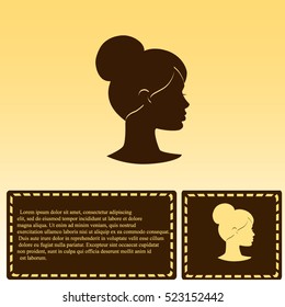 Women's hairstyle beam. Illustration for beauty salons and hairdressers