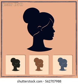 Women's hairstyle beam. Illustration for beauty salons and hairdressers