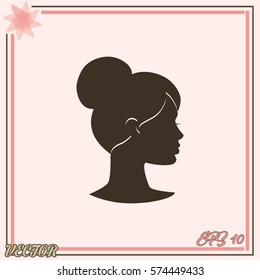 Women's hairstyle beam. Illustration for beauty salons and hairdressers