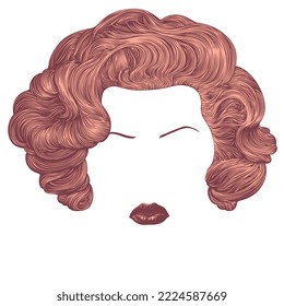 Women's hairstyle. Editable hand drawn illustration. Vector vintage engraving. Isolated on white background. 8 eps