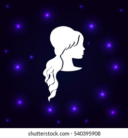 Women's hairstyle. Illustration for beauty salons and hairdressers