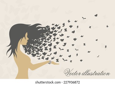 women's hairstyles and hair with loosened butterflies