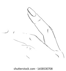 La mano de las mujeres. Ilustración dibujada a mano por el vector