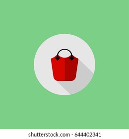 Women's handbag flat icon, vector illustration