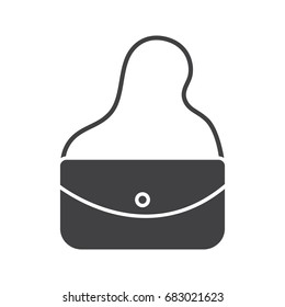 Women's Handbag Glyph Icon. Silhouette Symbol. Purse. Negative Space. Vector Isolated Illustration