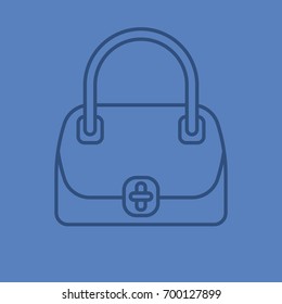 Women's handbag linear icon. Bag. Thin line outline symbols on color background. Vector illustration
