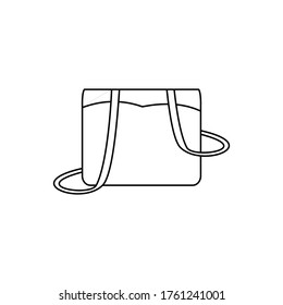 Icono mínimo de línea aislada del vector del bolso de mano de la mujer.