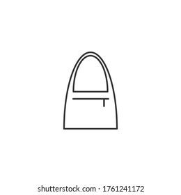Women's handbag vector minimal isolated line icon.