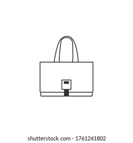 Women's handbag vector minimal isolated line icon.