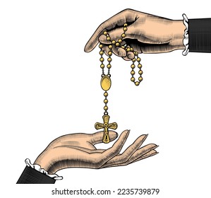 Women's hands and Catholic