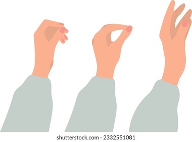Women's hands in different positions