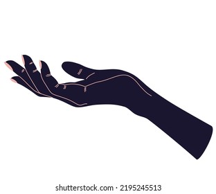 Women's hands. Female hands with various gestures. Symbol Support, care and help. Perfect for logos, prints, patterns, posters and other designs. Vector illustration fashionable minimalistic style.