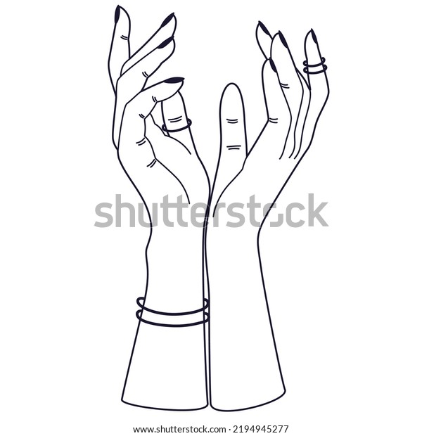Womens Hands Female Hands Various Gestures