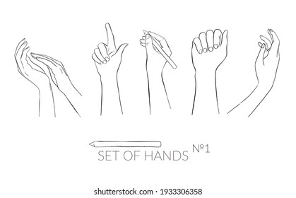Women's hands. The hand holds the box, turns, points with a finger.