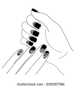 Women's hands. Manicure. Beauty and care. Nail polish.
