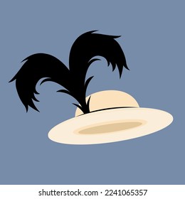 Women's hat with black feathers