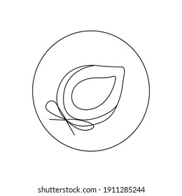 Womens hat with brim and bow. Headpiece for protection from the bright sun. Doodle vector Black and white illustration